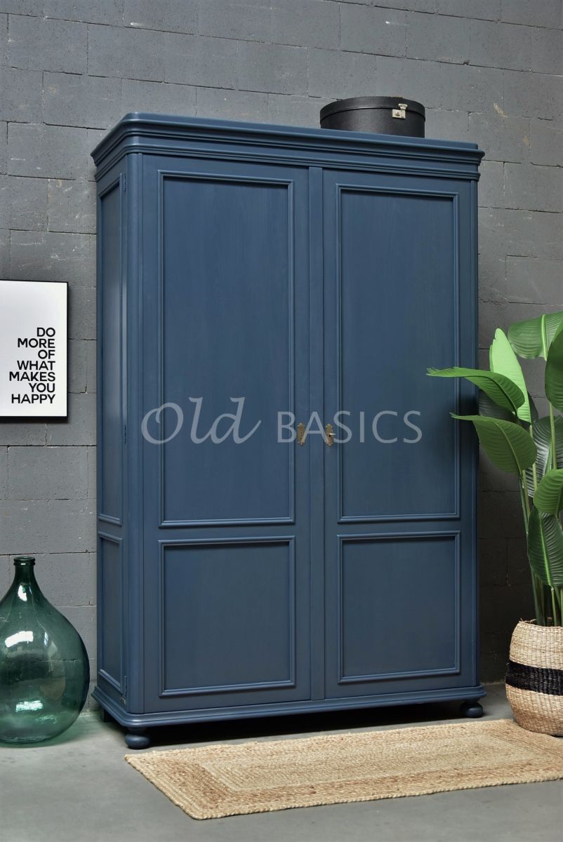 Kast Amiens, 2 deuren, RAL5008, blauw, materiaal hout